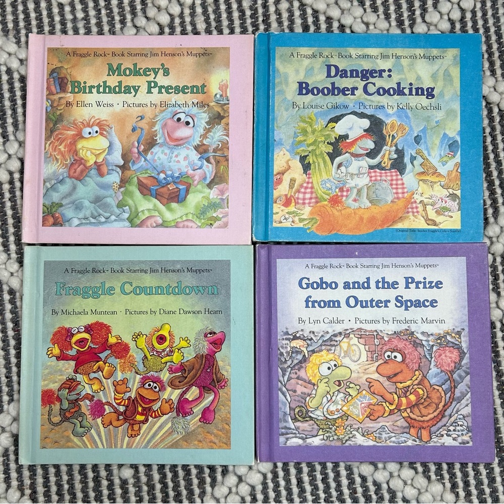 4 Fraggle Rock Muppets Vintage 80s Books Hard Cover
